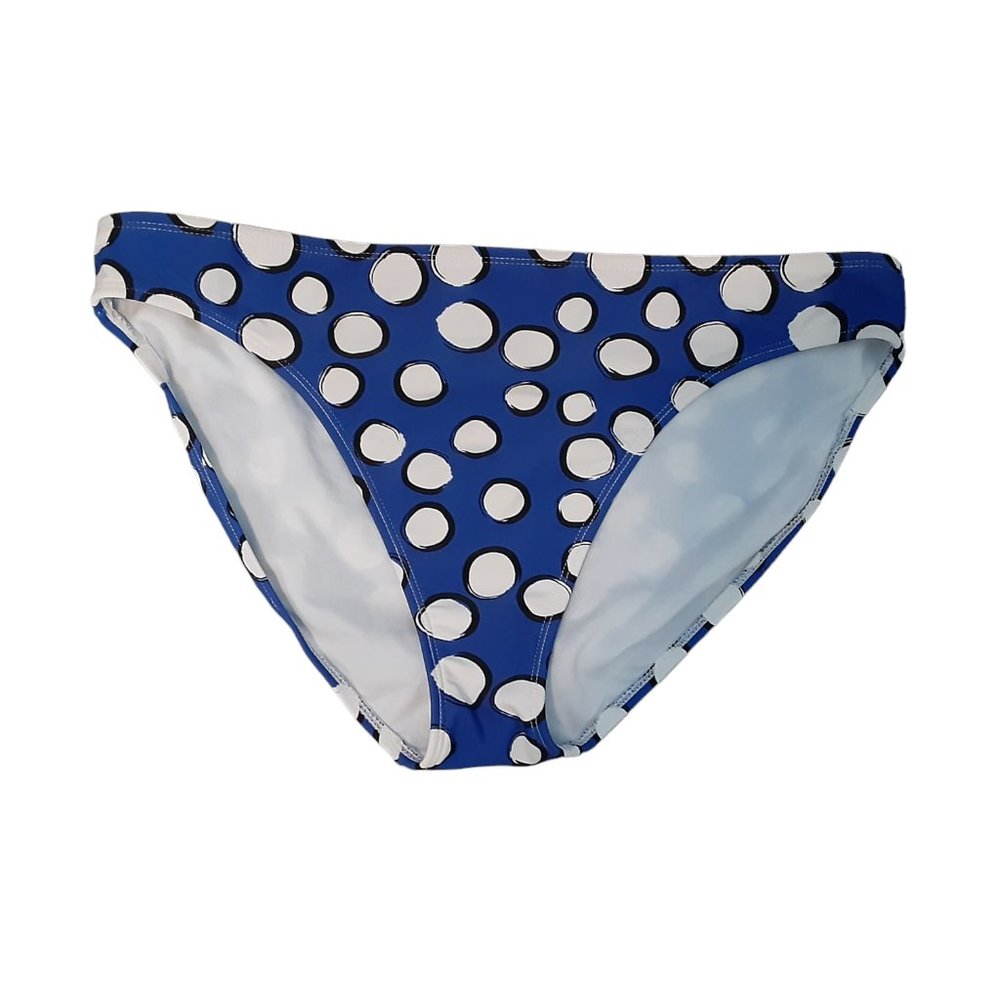 Catalina Women's Scoop Bikini Bottoms  NEW Blue White Polka Dots